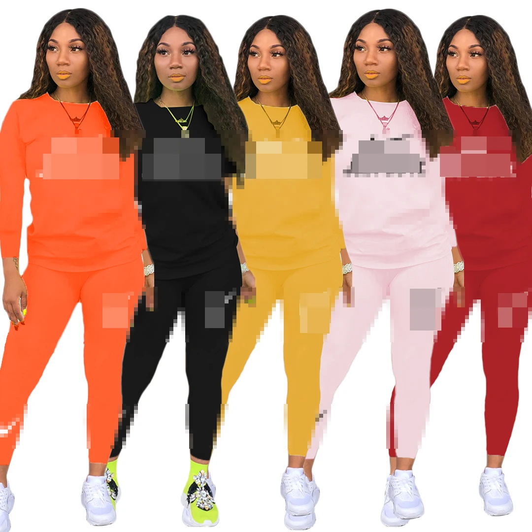 

2021Fashionable women's sports style comfortable two-piece suit womens outfit