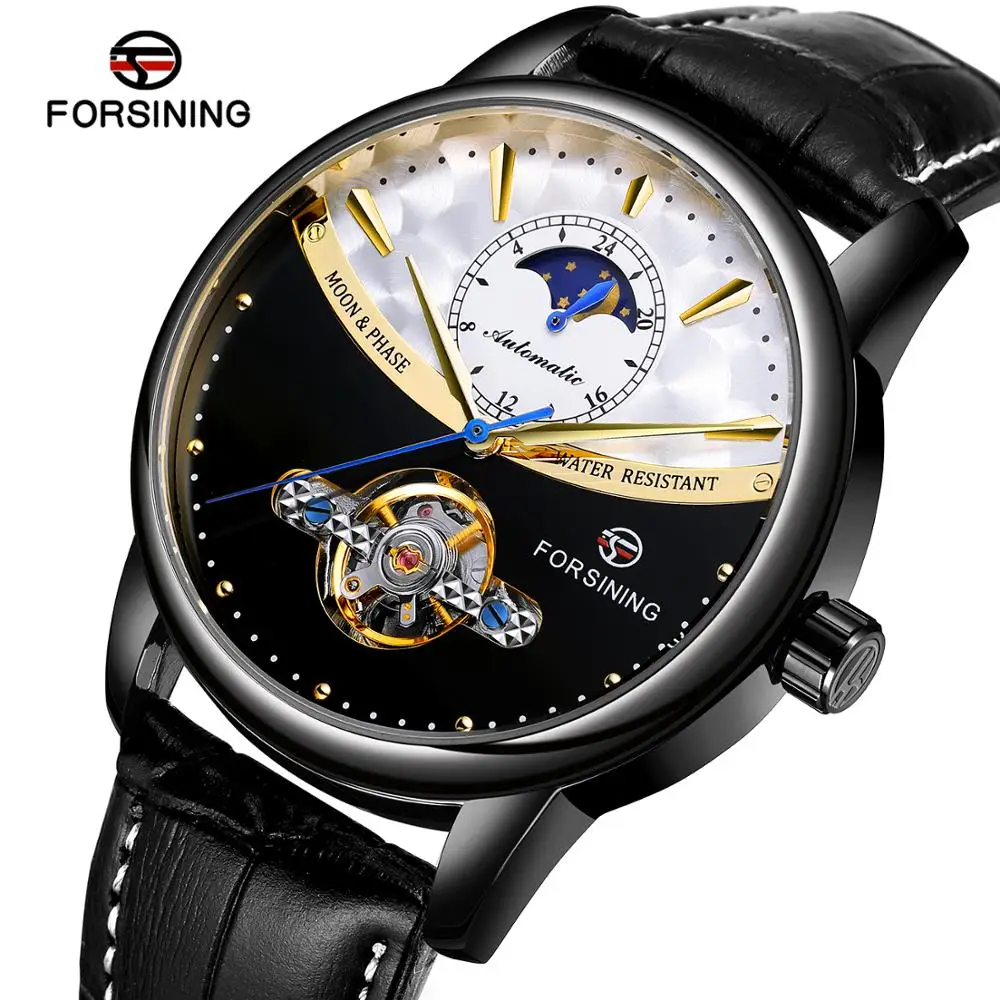 

FORSINING Luxury Hot Sale Moon Phase Tourbillion Automatic Mens Watches jam tangan reloj hombre Water Resistant Watch, 10 options