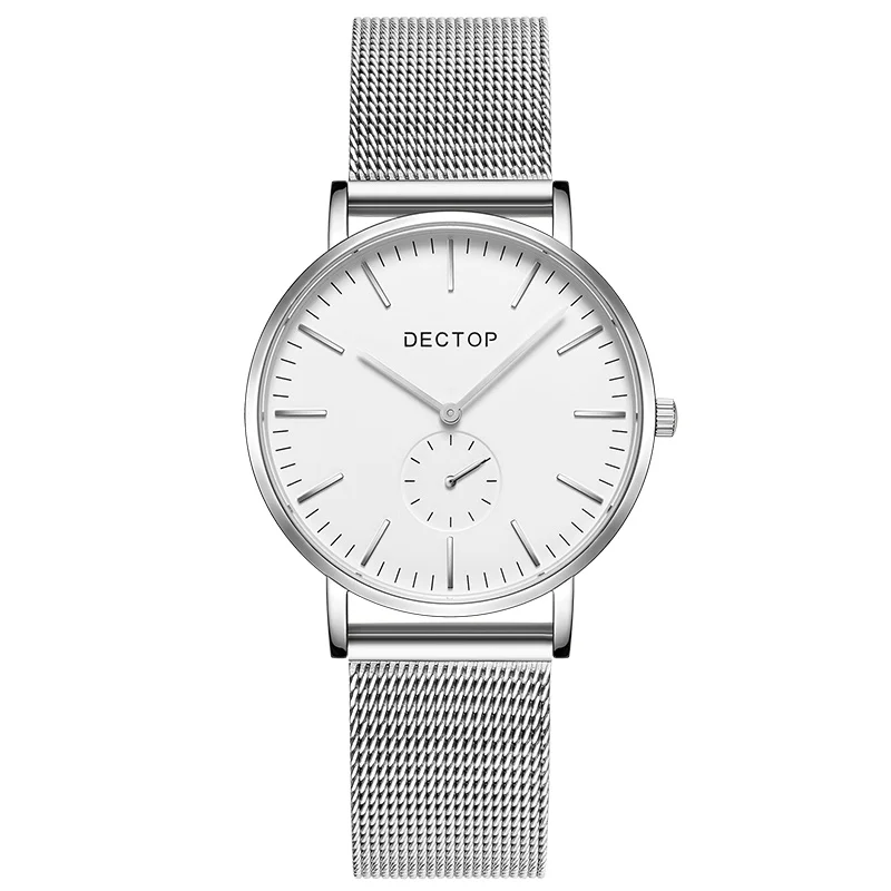 

2020 hot sale quartz women wrist watches double dial real time stainless steel case ladies watches