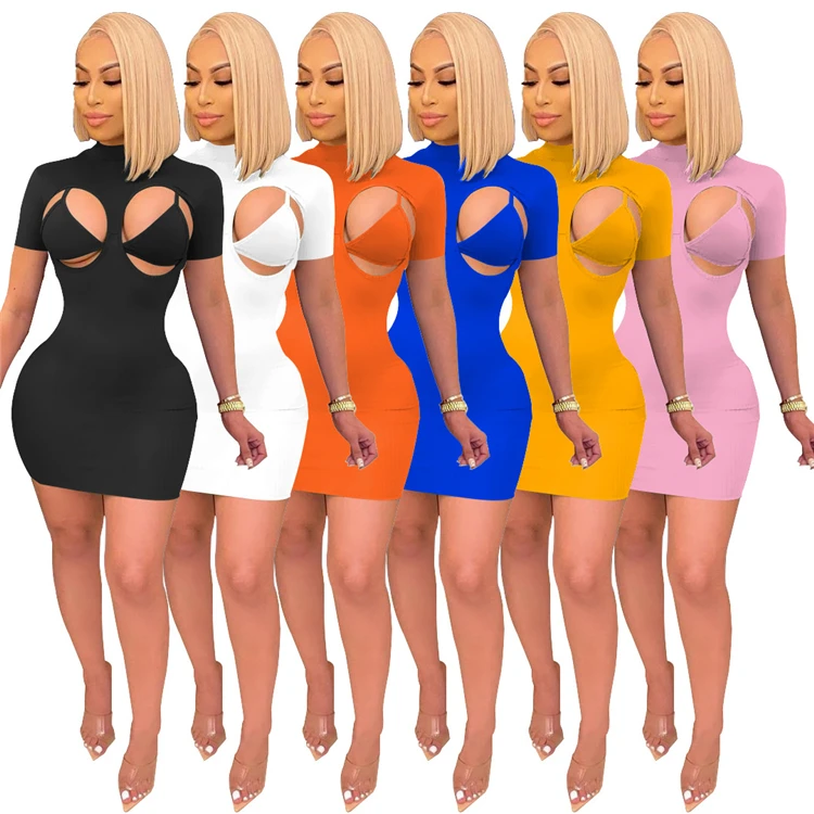 

Summer Women Clothing Dress Sexy Night Club Wear Mini Bodycon Dresses Sets 2021, As pictures or customized color