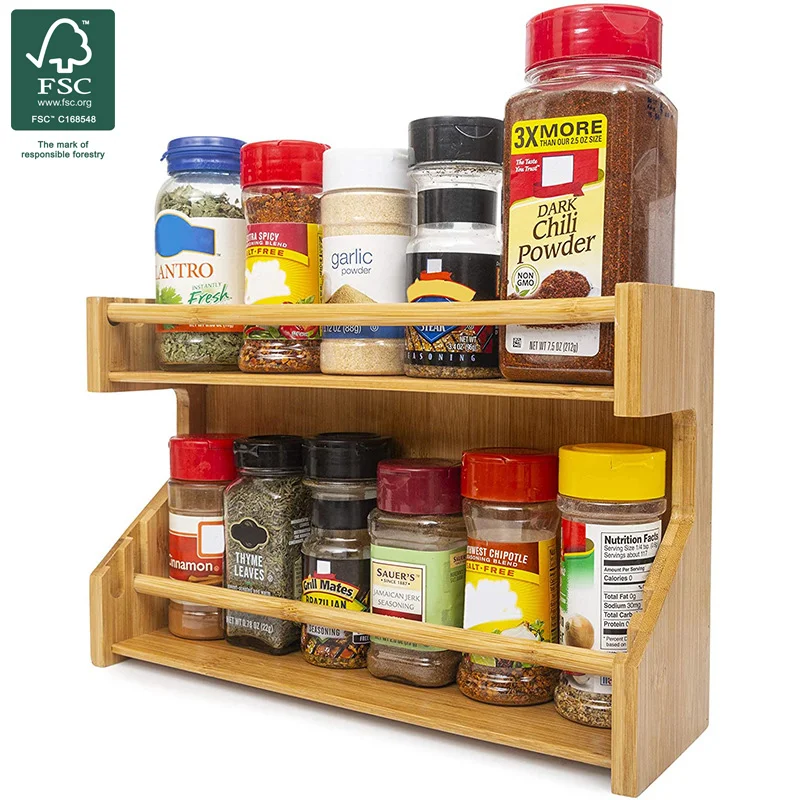 

Bamboo spice rack Wooden storage rack Storage rack, Wood color