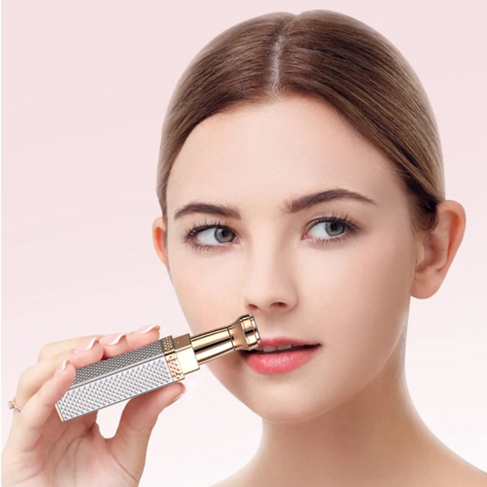 

Portable Lipstick 2 in 1 Electric Epilator And Eyebrow Trimmer Facial Hair Remover Machine Automatic Shaving Depilador De Cejas