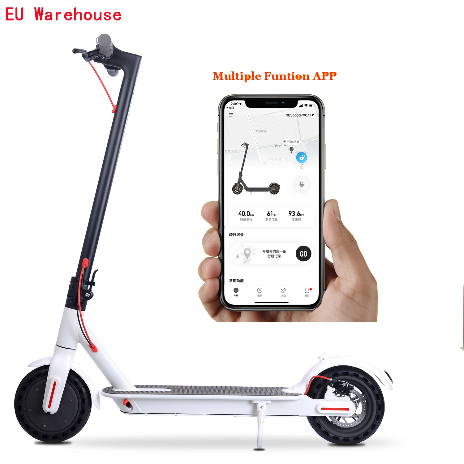 

EU warehouse 2020 new type M365 pro 350W motor 36V 7.8AH battery Low price 2wheels foldable electric scooter, White black