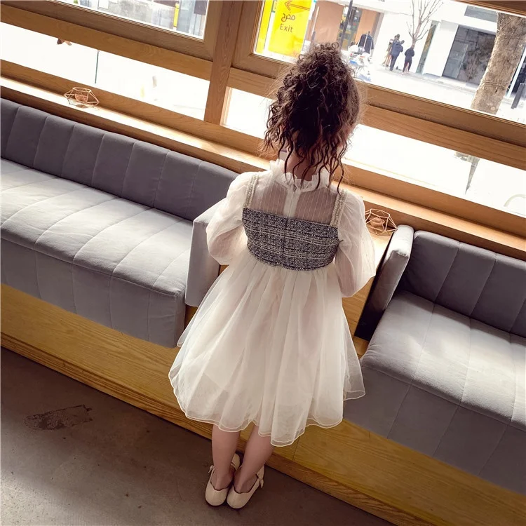 

Autumn girl western style skirt Xiaoxiangfeng net yarn princess dress