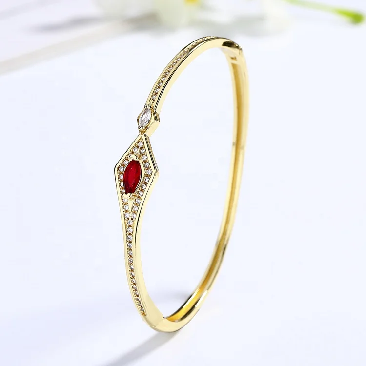 

Exquisitely Crafted Red 18K Gold Plated Red Fine Fashionable Classic Jewelry Bracelets Bangles Wholesale