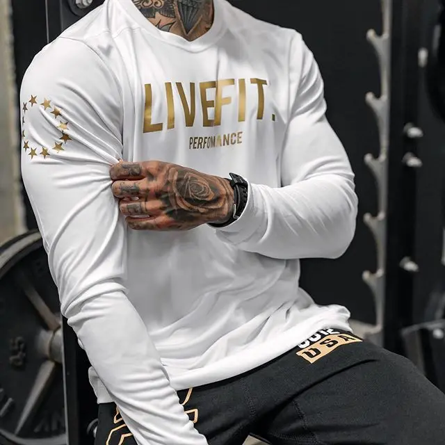 

Men's Cool Dry Compression Long Sleeve Baselayer Athletic Sports T-Shirts Tops, Customized color