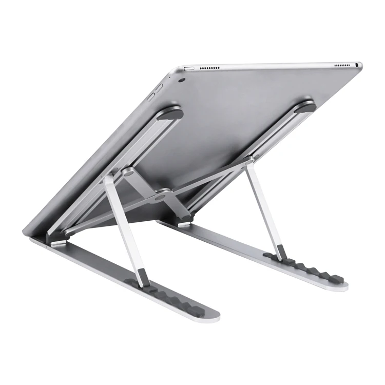 

portable adjustable folding laptop desk metal tablet stand smart laptop stand tablet display stand hj