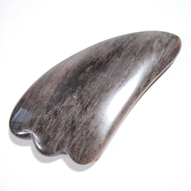 

natural blcak obsidian jade gua sha scraping tool massage tool beauty roller scrapping plate massage gua sha tool