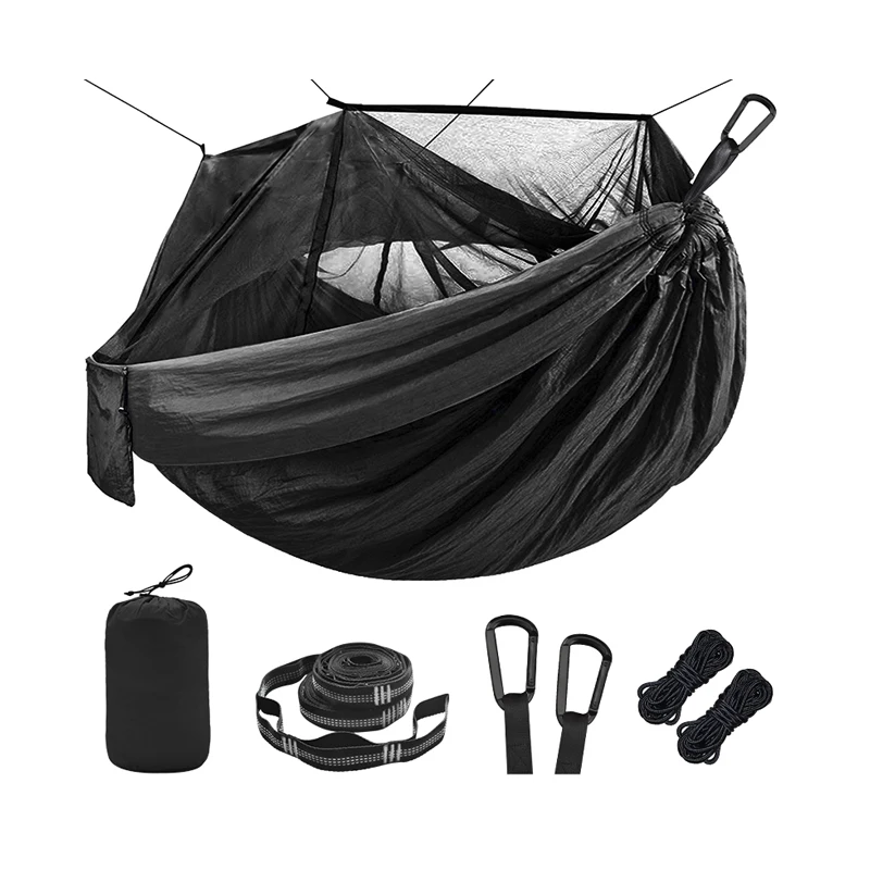 

210T Nylon Portable 2 Person Portable Outdoor Parachute Camping Nylon Tent Hammock With Mosquito Net, Customization