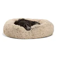 

ZMAKER Dog Beds 30'' 80cm Luxury Long Faux Fur Donut Round Pet Bed Warm Calming Large Coddler Cat Sofa Couch for Dogs