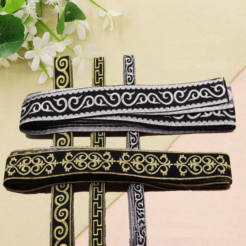 

New embroidered lace cloth pasted back glue ironing Sequin lace belt clothing shoes and hats accessories decorative belt