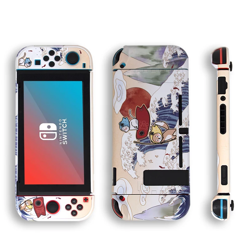 

Kingsub 5 patch custom switch 6.2 inch protective designer case switch customized for nintendo switch case custom, White(matte)