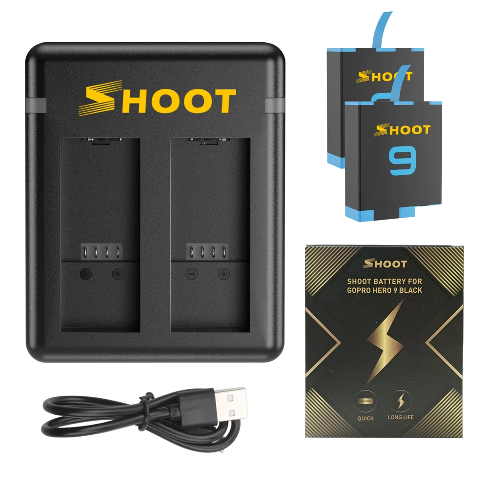 Shoot 1800mah Li Ion Battery Pack Charger Set For Gopro Hero 10 Hero 9 Black Buy For Gopro Battery Pack For Gopro Battery Charger Set For Gopro Product On Alibaba Com