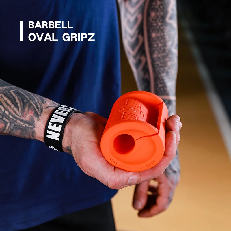 

2021 New design Weight lifting Silicone Rubber Thick Barbell Dumbbell fat Oval Gripz, Grey,black,blue,yellow,orange