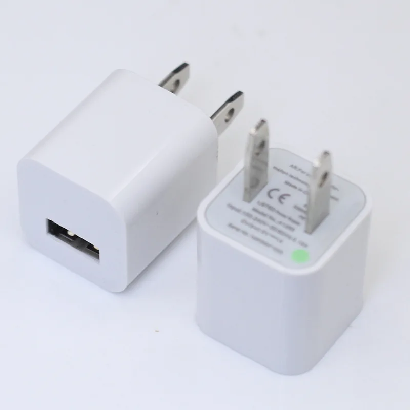 

2021 new arrival Fast Charge Block 1A Travel Single Usb Cell Phones Chargers Brick Cube Charger For iPhone amazon top seller, White