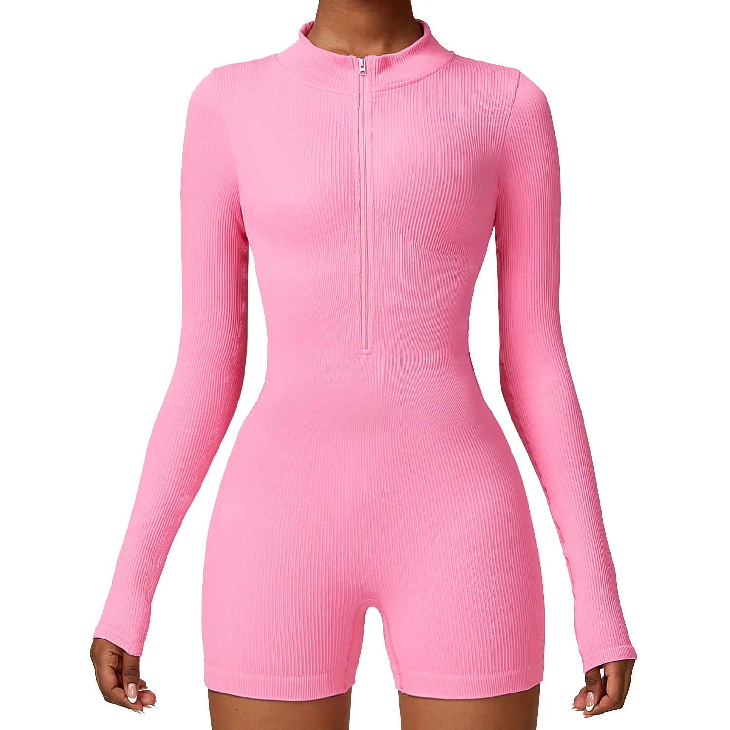 

combinaisons Winter sports seamless one-piece fitness yoga wear ropa de mujer Dance tummy tuck stretch zipper bodysuit women's c