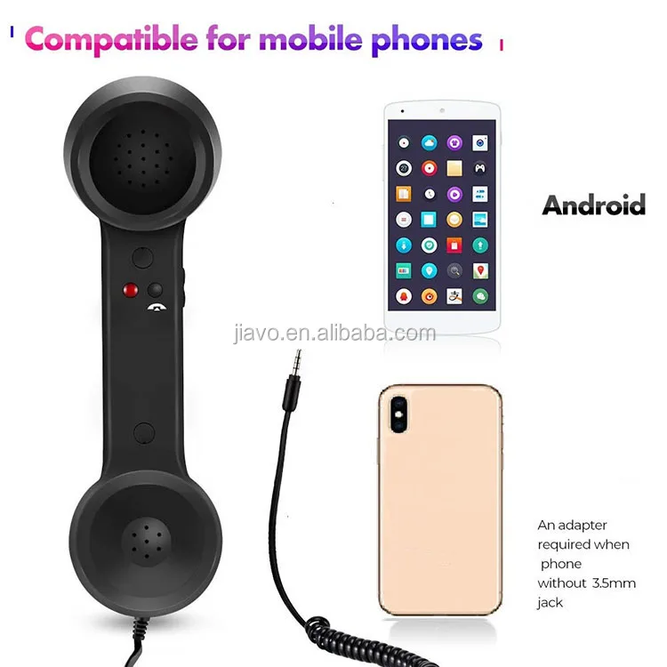 vintage universal cell phone smartphones retro handset black 3.5 mm jack 2 meter cable.jpg