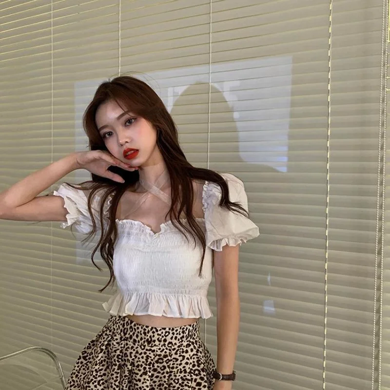 

Latest Korean Hot Sale Off Shoulder Flare Sleeve Blouse Tops, Picture showed