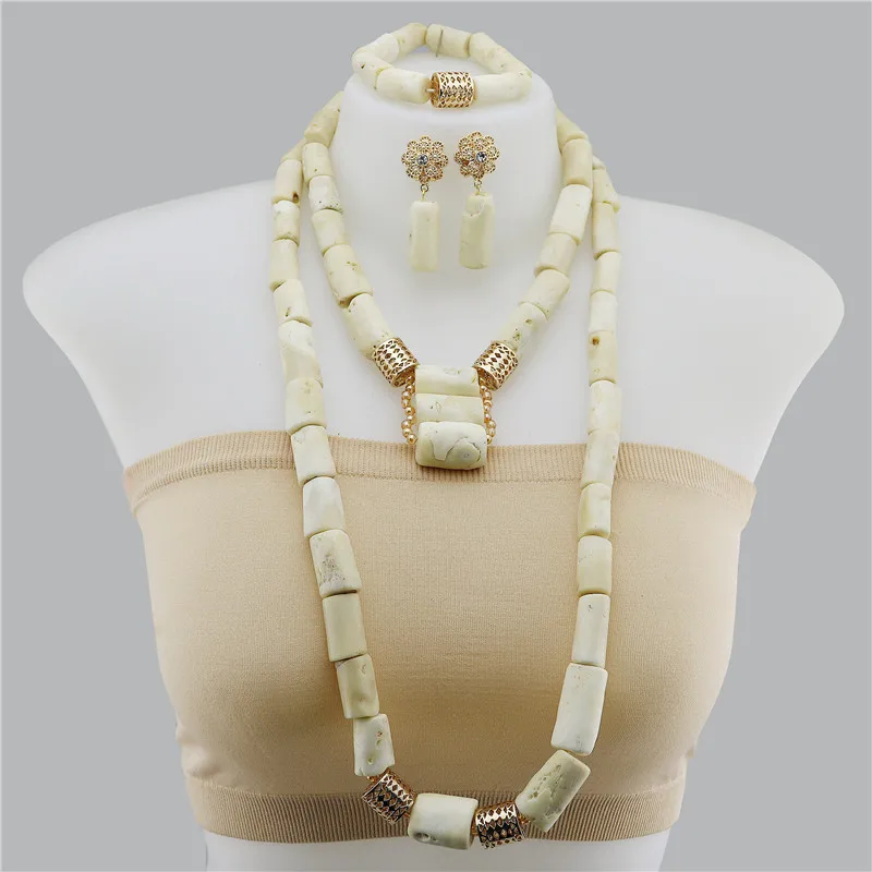

new arrival african lady high quality coral white color gold jewelry set free shipping, As picture