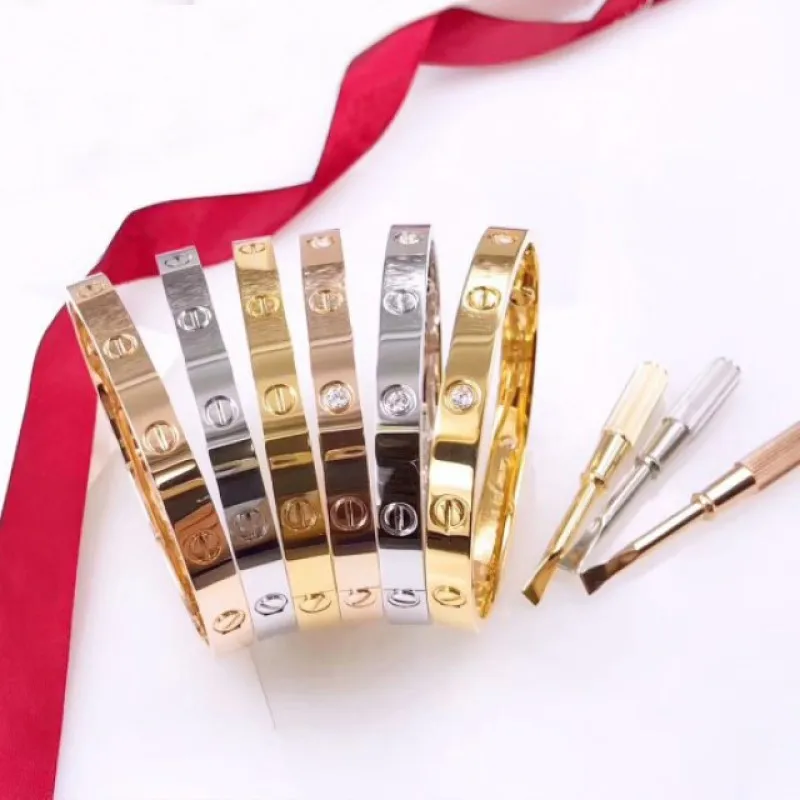 

High-end Superior Quality 18K Gold Couple Bangle Luxury Brand Diamonds Bracelet