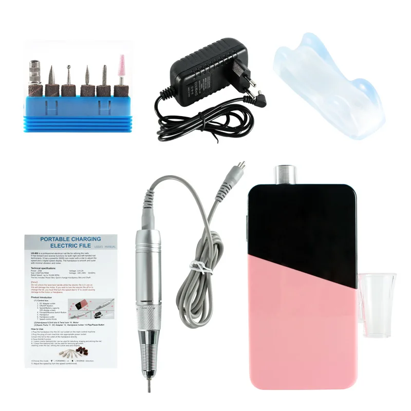

2021 New Arrival Fashionable in USA market portable mobile nail drill cordless rechargeable nail file machine