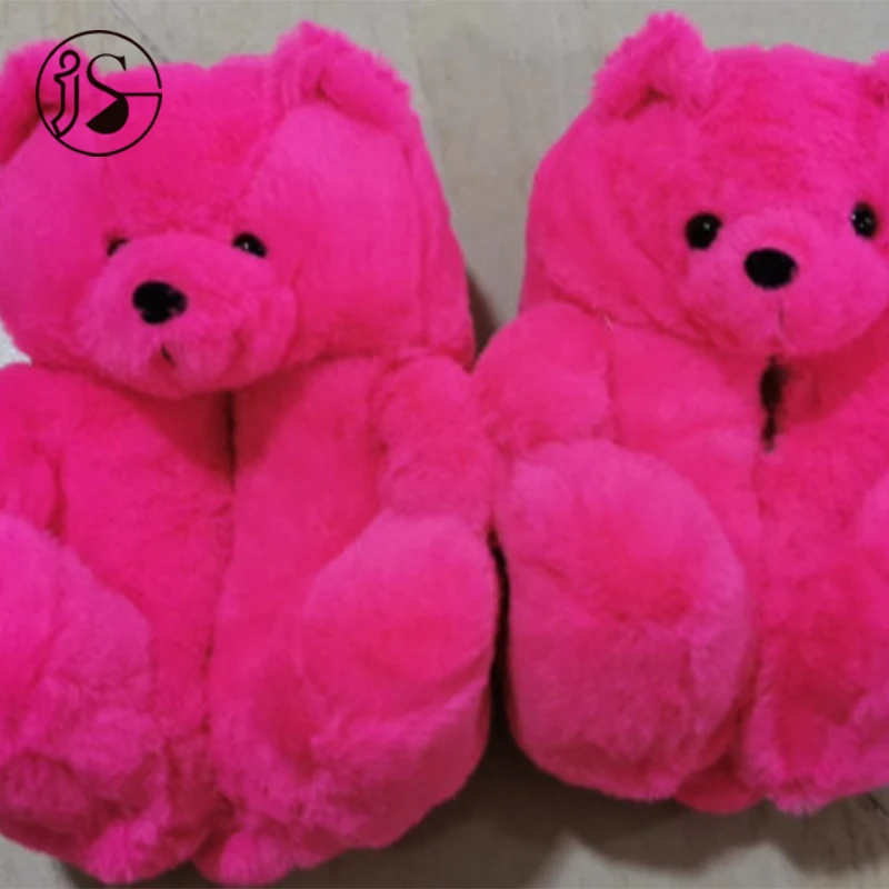 

Fashion 2021 new arrivals fuzzy teddy slides Wholesale New Style Plush Shoes House Teddy Bear Slippers for Women