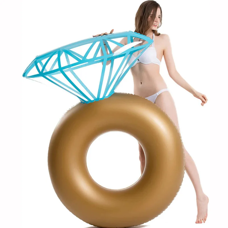 

Wholesale Summer Multi-Purpose PVC Material Inflatable Swimming Pool Float Diamond Ring for Kids Adult, 1 color