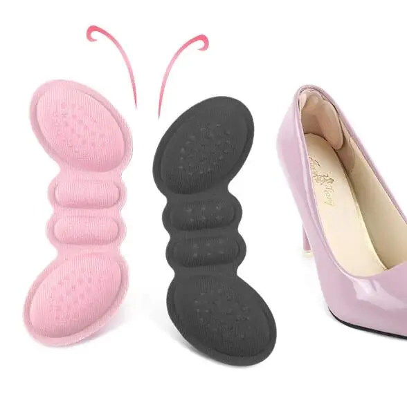 

F0079 Wholesale Self Adhesive 3D Butterfly Shape PVC Antiskid Dot Sponge Foam Massage Foam Back Heel Liner High Heel Insole