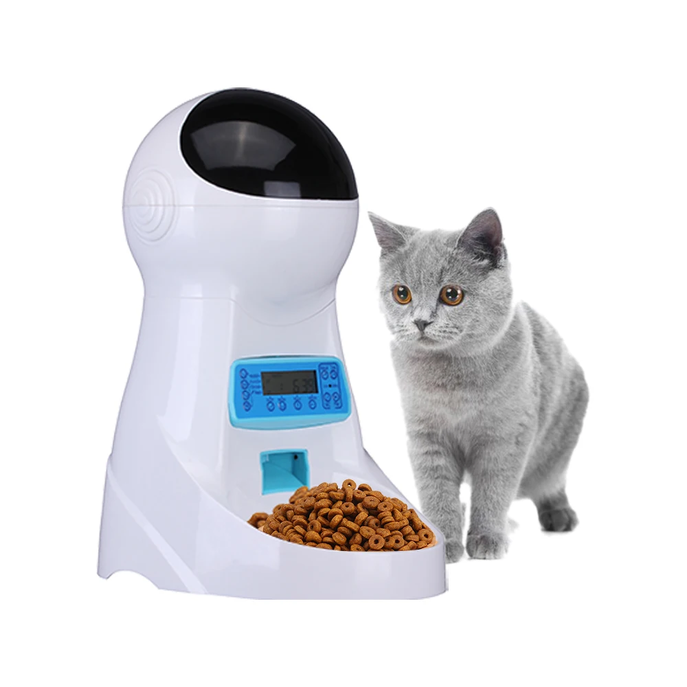 

ZMaker 2.5L Automatic Pet Food Feeder Timed Quantitative Dispenser for Cats Small Dogs, White