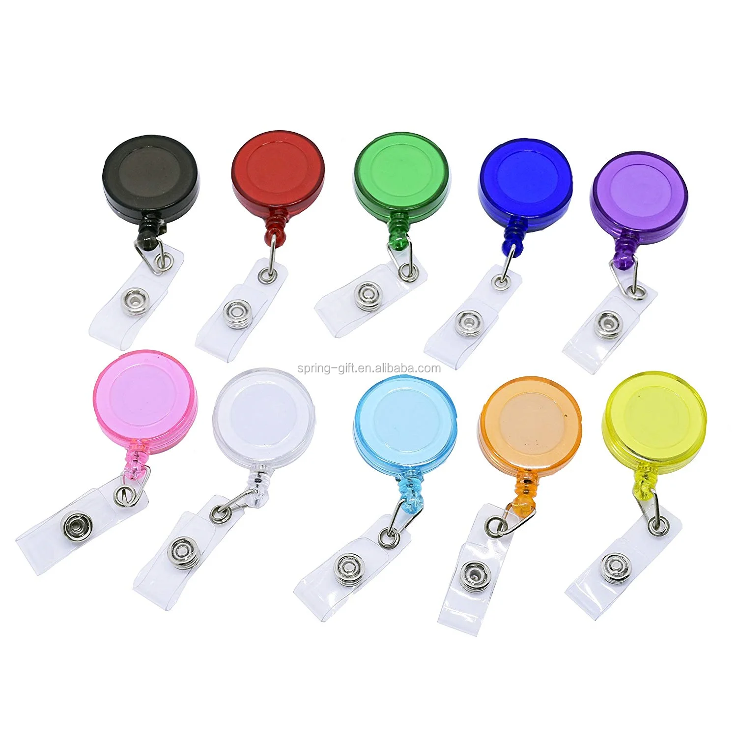 China Factory 100Pcs 2 Colors Plastic Badge Strap Clip Carabiner