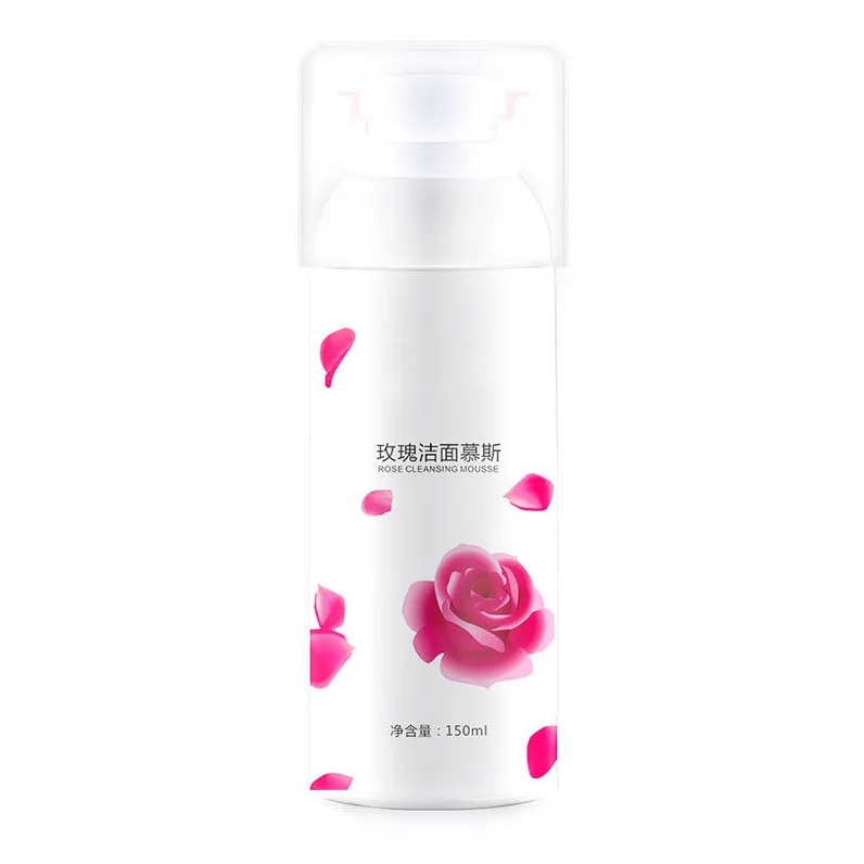 

Wholesale 150ml Rose Foaming Cleansing Mousse Moisturizing Facial Cleanser 3D Rose Mousse Rose Cleansing Mousse