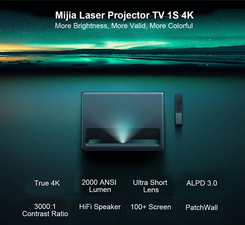 New Mi Mijia 1s 4k Projector Ultra Short Throw Laser Projector With