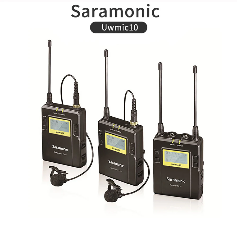 

Saramonic UWMIC10 Broadcast UHF Camera Wireless Lavalier Microphone System Transmitters +One Receiver for DSLR Camcorder Mic