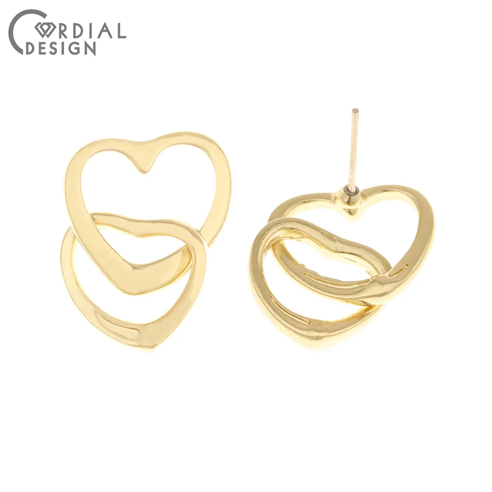 

Jewelry Accessories Cordial Design 50Pcs 16*23MM Jewelry Accessories Earrings Stud Heart Shape Hand Made Jewelry Findings &