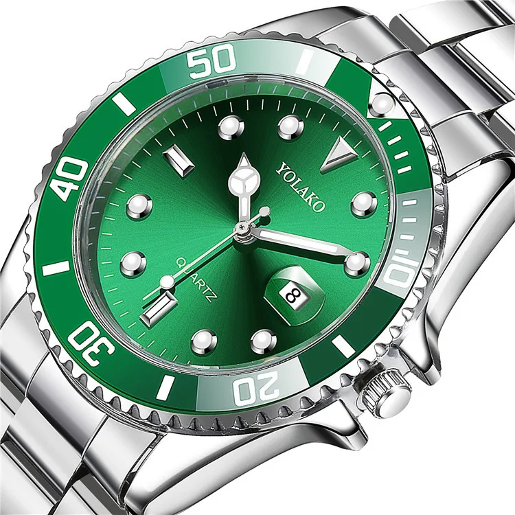 

YOLAKO Hot Business Hot Sale Stainless Steel Watch with Date For Boy Men Quartz Watches Watch with Calendar High Quality