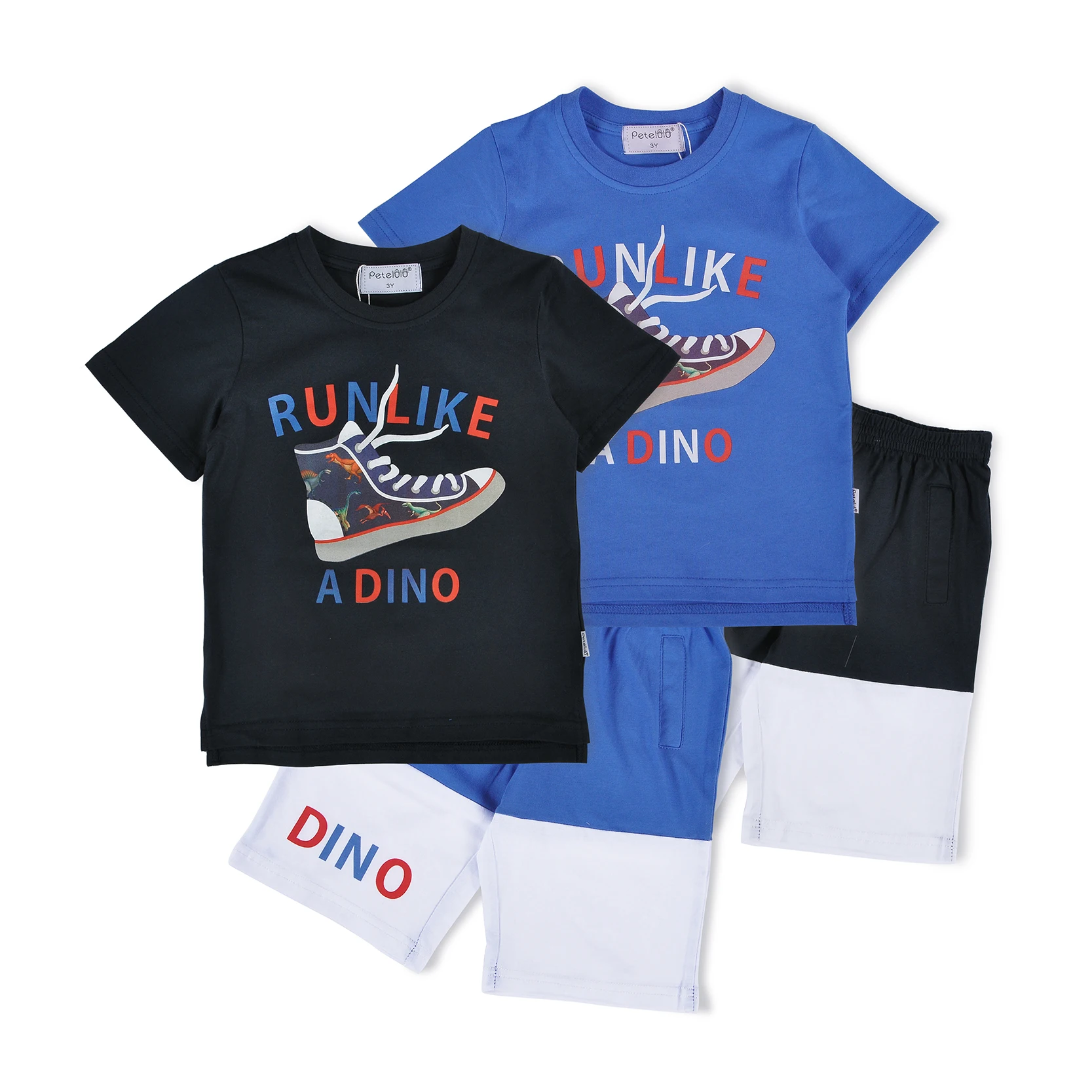 

Wholesale 100% Cotton Baby Boy Suit/ Boy Clothes/clothing Sets, Black and blue