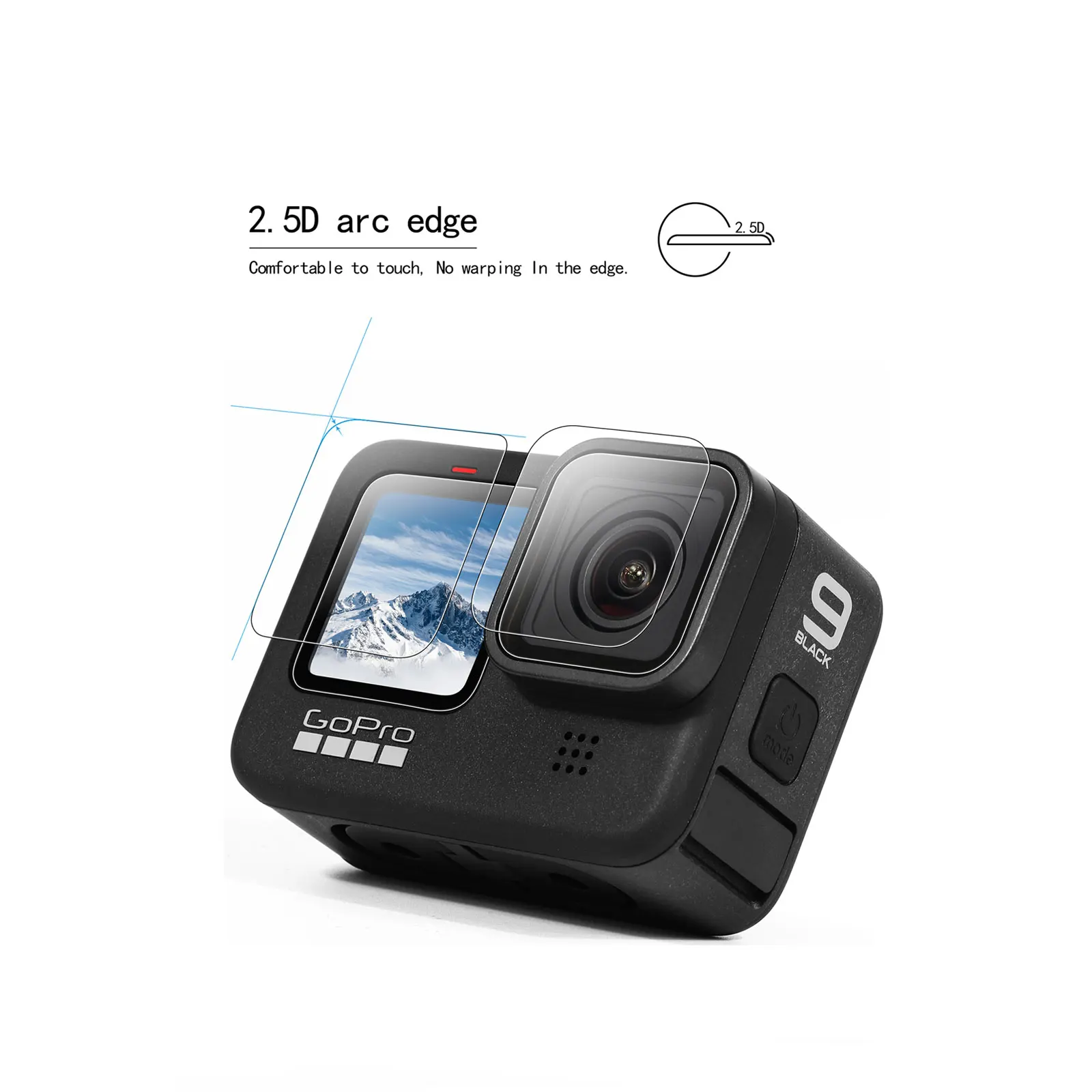 

6pcs for GoPro Hero 9 Black Lens Protection Protective Glass Film for Go Pro Hero 9 Accessories