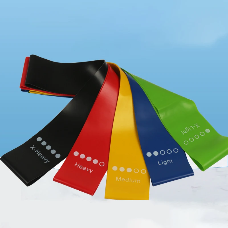 

Long Latex Free Elastic Flat Exercise Band Set of 3 with Carry Bag Wide Fitness Resistance Yoga Band Set, 5 colors/ customized
