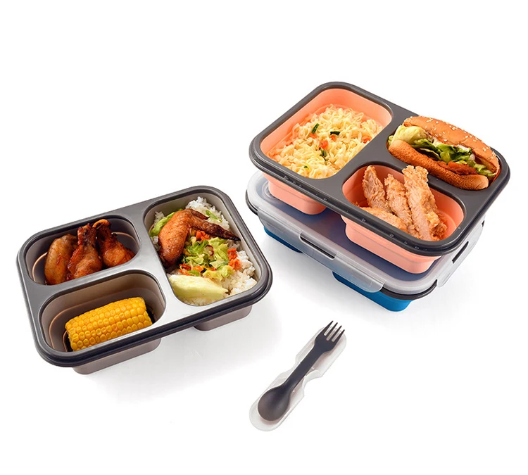 

Wholesale Hot Sale Reusable Leakproof Foldable Kids Lunch Box Set, Customized