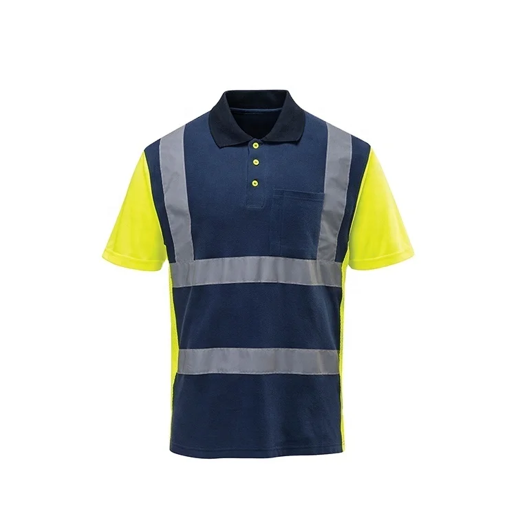 

Safety Reflective Polo Shirt High Visibility Shirts for Men Safety Shirt Work Clothes, Black, blue, clear, dark blue