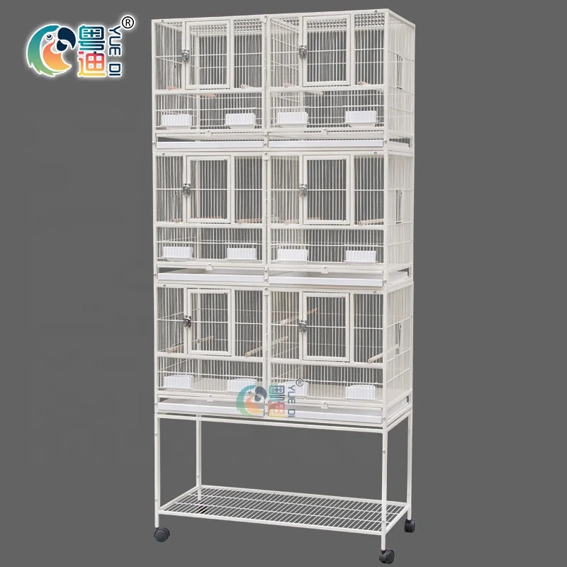 

Stackable design removable wire divider large space breeding bird cage, White/black & others