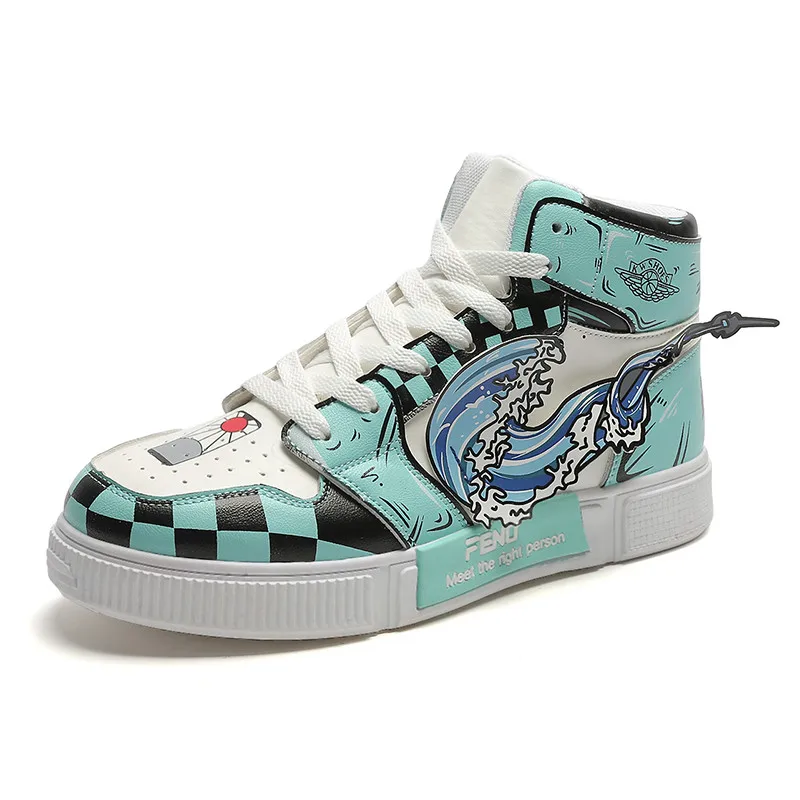 

high top ankle sport shoes men casual shoes skateboard shoes anime sneakers wholesale custom