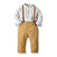 

High Quality Long Sleeves Shirts + Pants Sets Wholesale Online Shipping Children's Boy Boutique Clothing 2pcs set 20A363