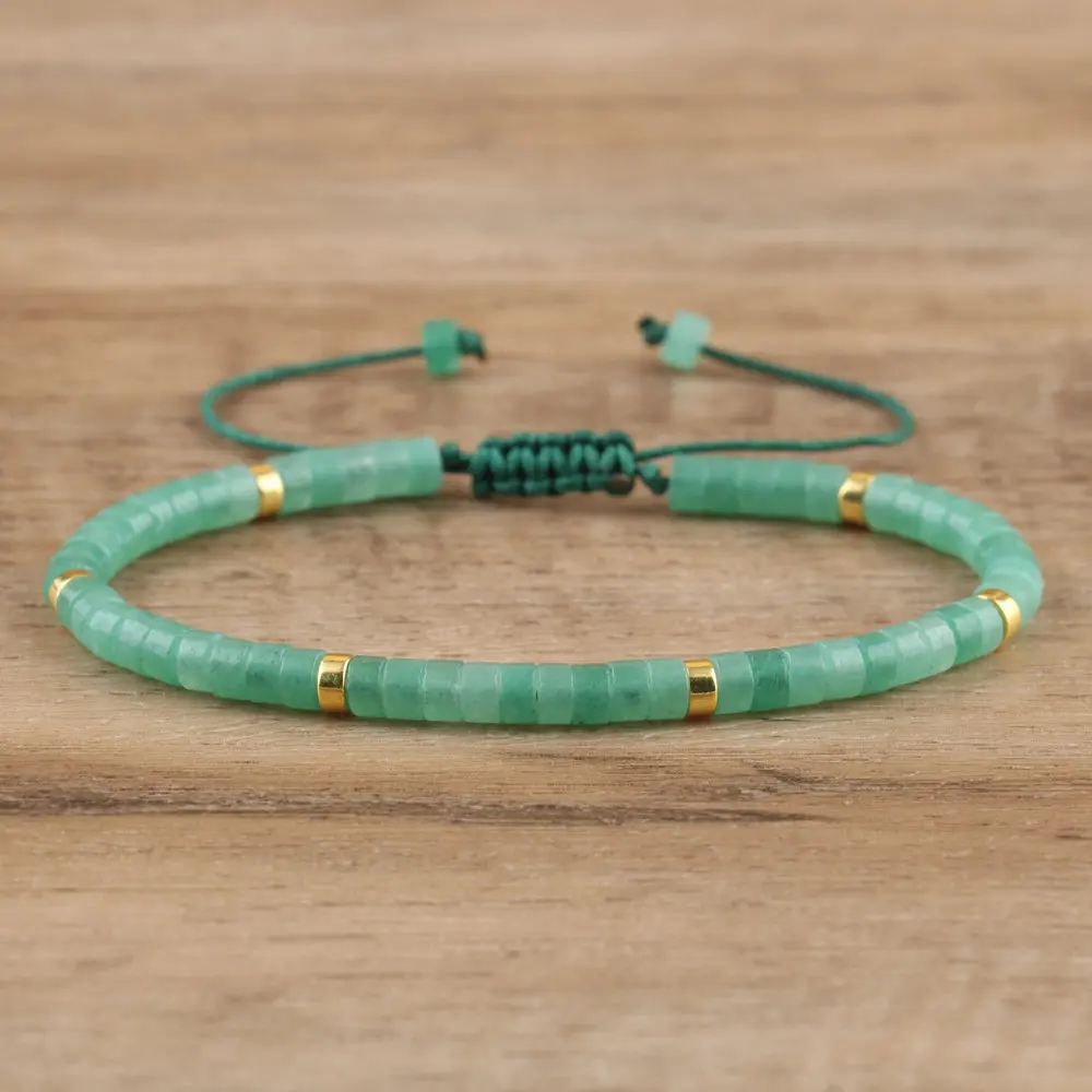 Dainty Bracelet for Women Jewelry Natural Gemstone Healing Crystal Green Aventurine Beaded Bracelet for Women Girls