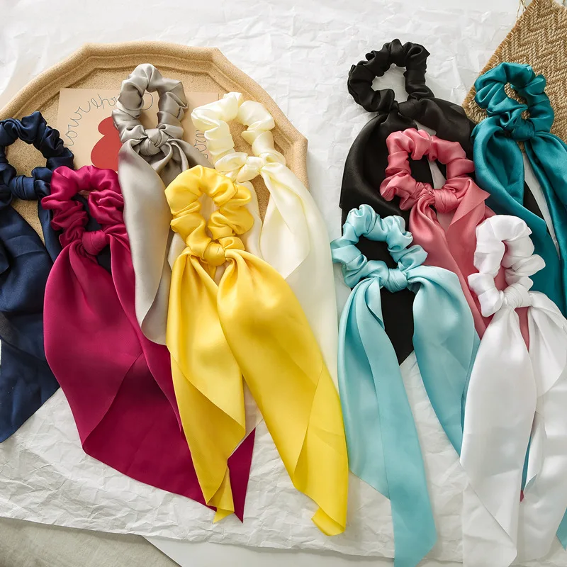 

OUYE korean fashion scruchies hair ties Wholesale bow designer hair accessories women colorful summer tie hair rope