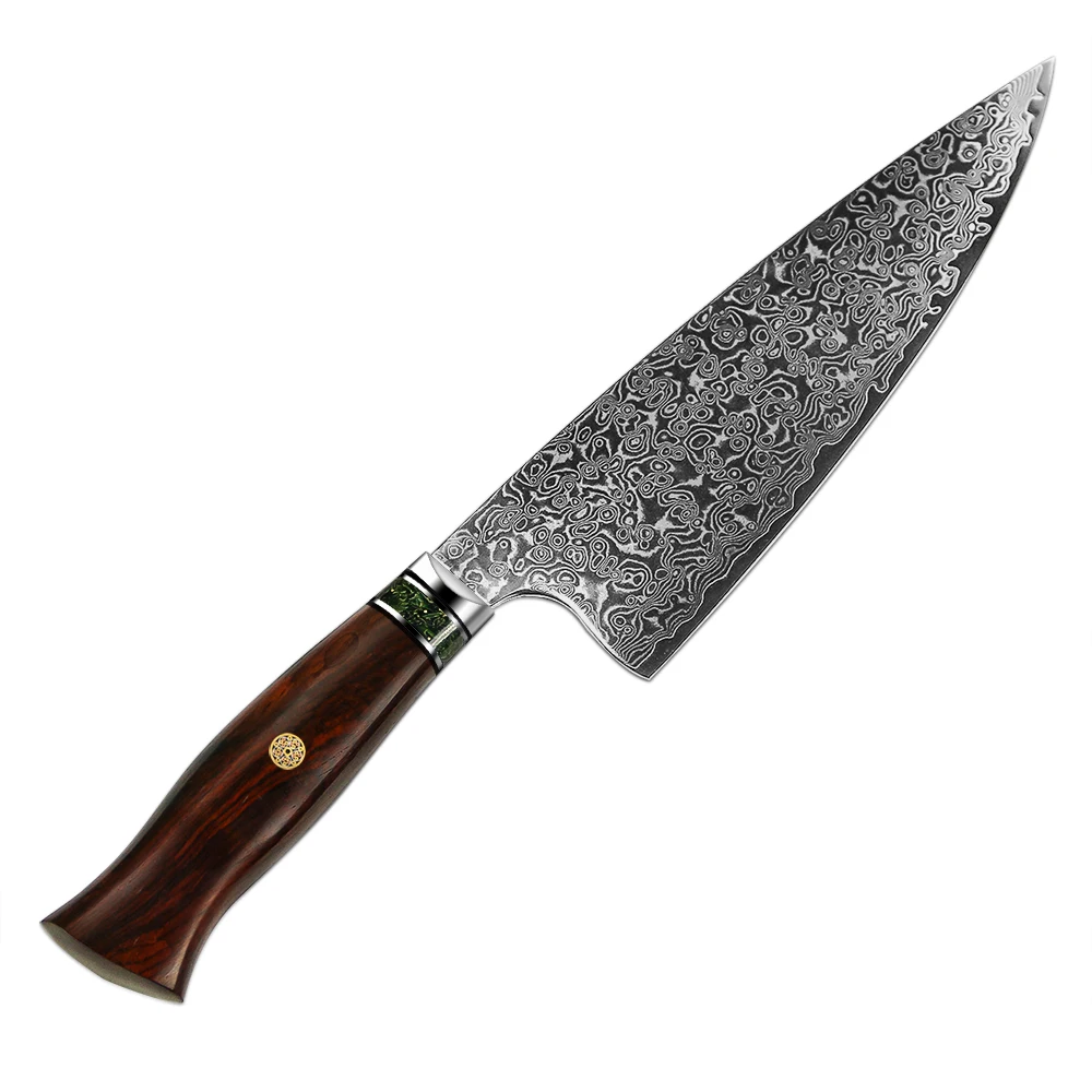 

8.5 inch Chef Knife with Sandal Natural Wood Handle Japanese VG10 67 layers Damascus Steel Kitchen Knives