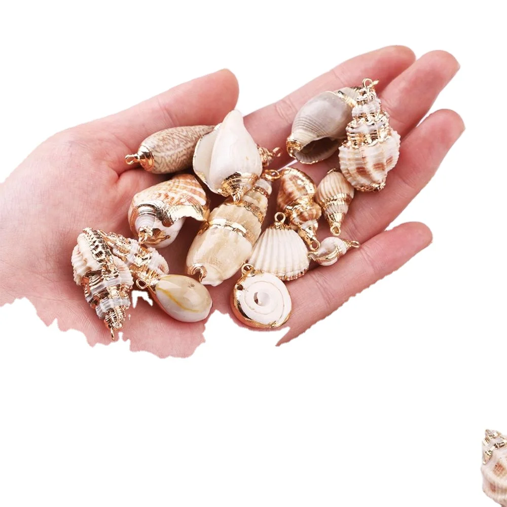 

Free Shipping 15 Styles Natural Sea Shell Charms Tiny Conch Cowrie Shells Beads for Women Men Jewelry Making Necklace Bracelet