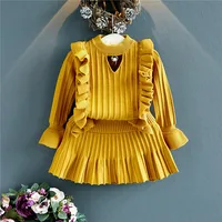 

Kids Clothes In China Products For Sublimation Hand Knit Sweater Patterns And Little Girls Ruffle Skirt Suits