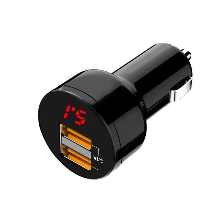 

usb port socket reloading scale auto charger fm transmitter and car charger and booster, Black