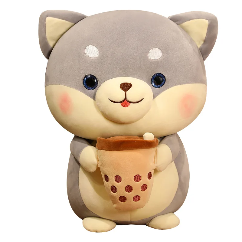 

Cute large milk tea Shiba Inu Dog Stuffed Soft Animal Pillow Gift for Kids Kawaii Plush Toys